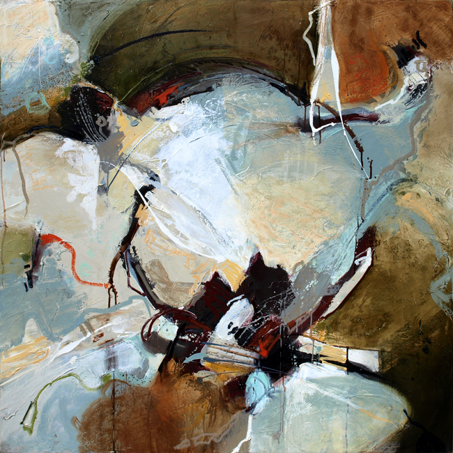 "Accelerando" 48 48 in. — oil & mixed media