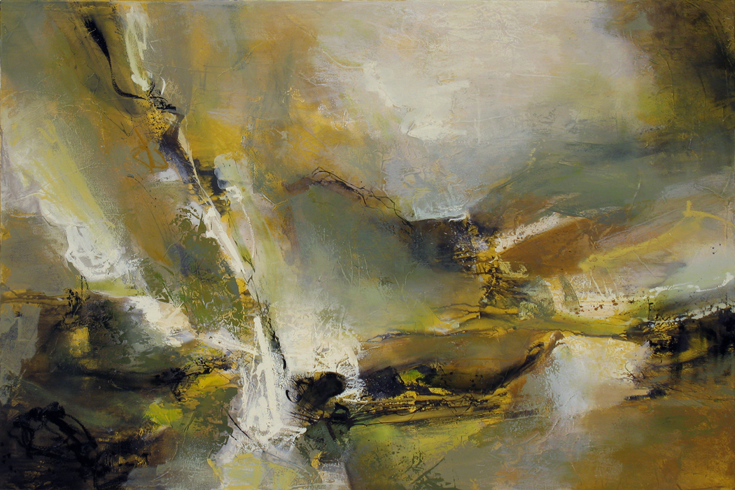 "In An Instant" 48 x 72 in. — oil & mixed media