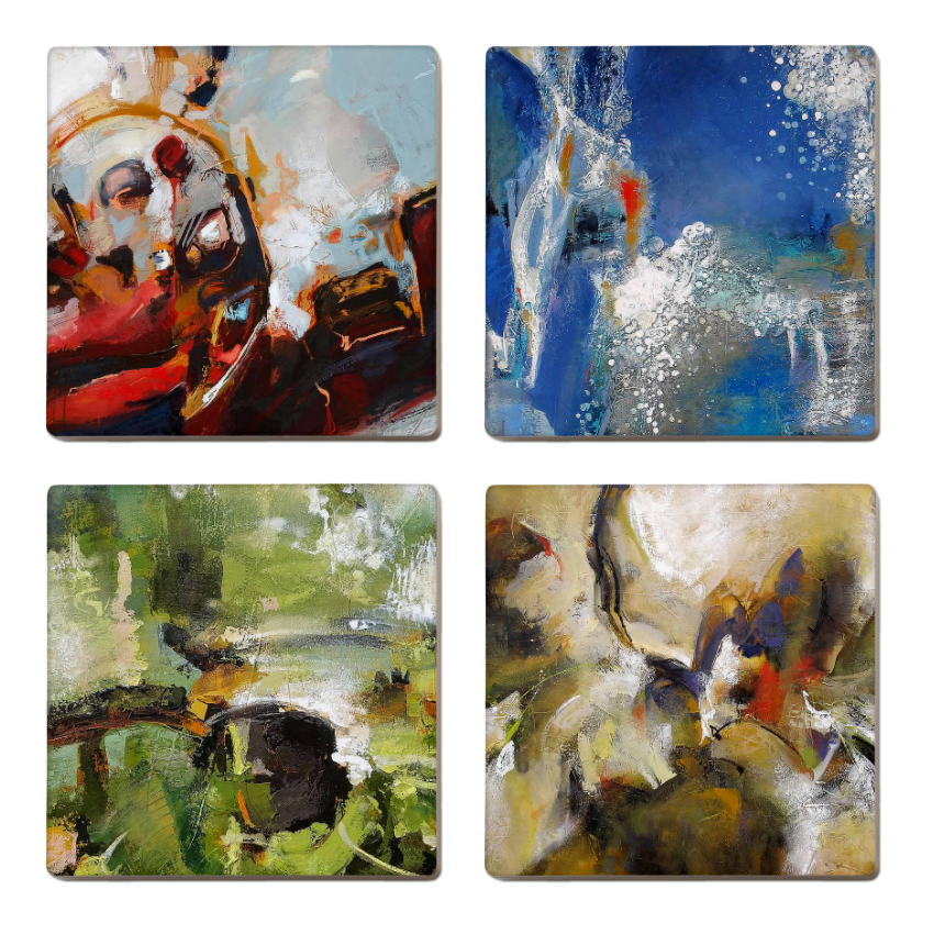 Abstract Series — set of 4 ceramic coasters