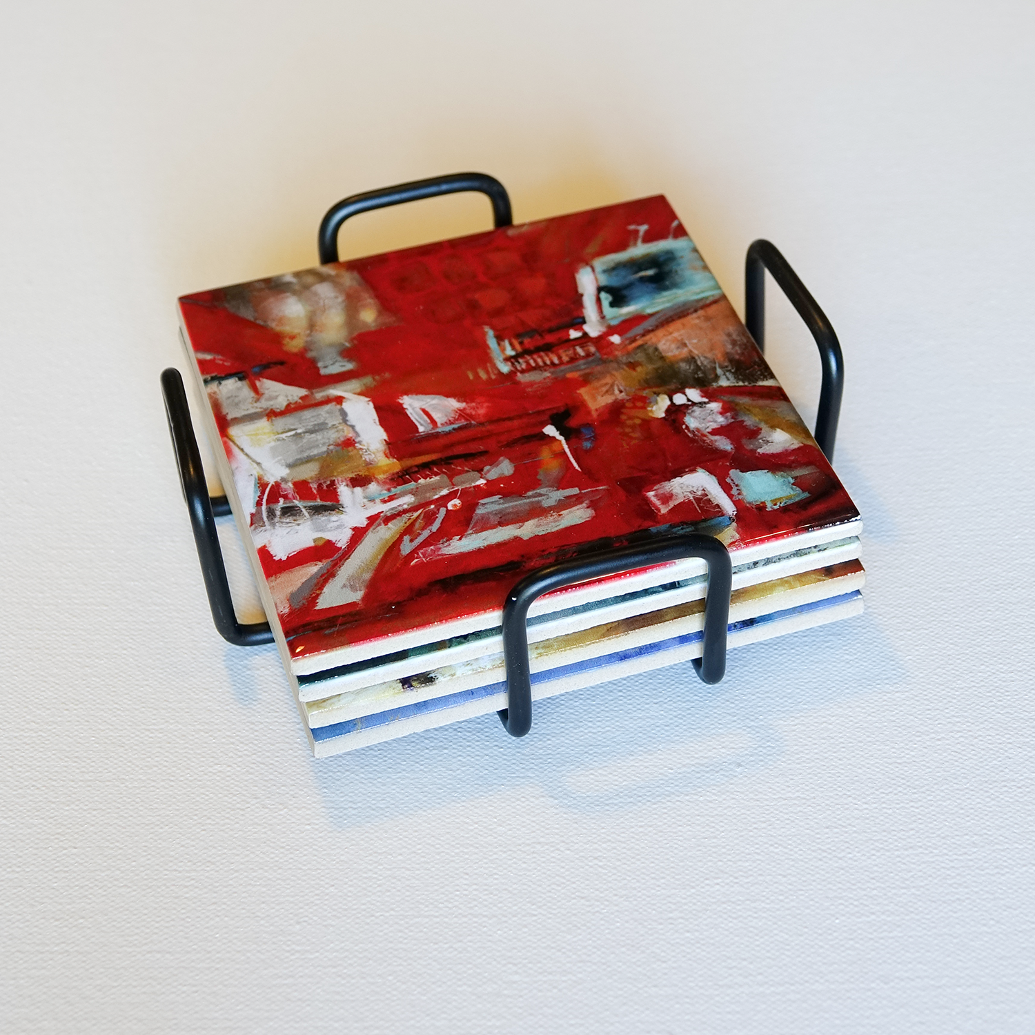 ADD ON: Square Metal Coaster Holder - Matte Black