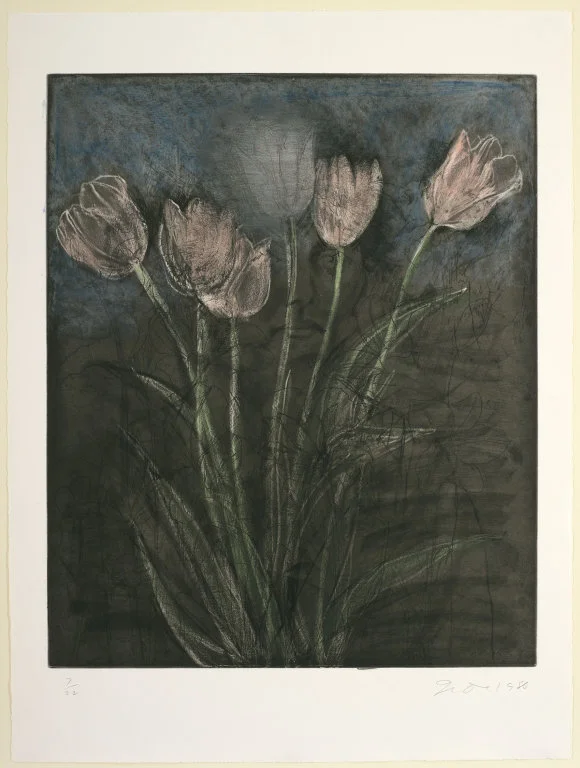 Jim Dine | "Nancy Outside in July IX: March in Paris (Tulips) | 1980
