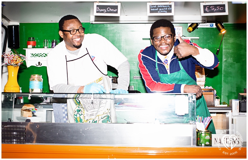 Njabulo with Martins Amado at the fair. 