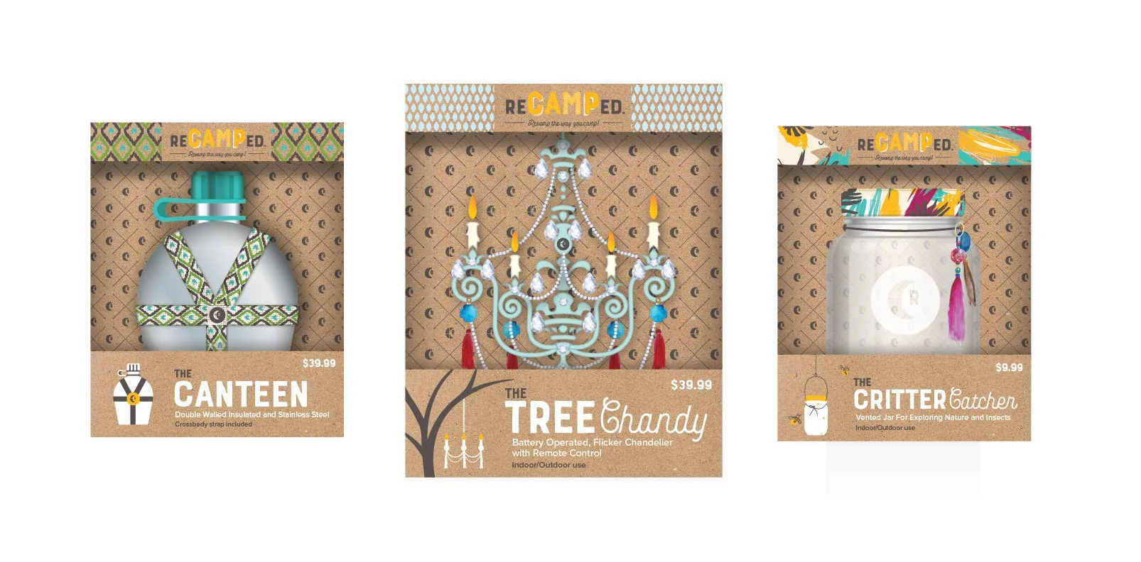 reCAMPed Concept Products and Packaging