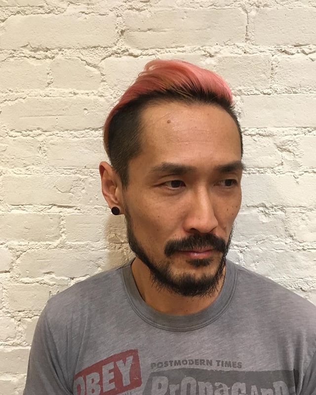 Thank you for your gracious patient for this color!! #haircolor #pink #bleach #doubleprocess #doubleprocessblonde #pastelhair #hair #greenwichvillage #hightonecolor #highlights #menshair #menshairstyles