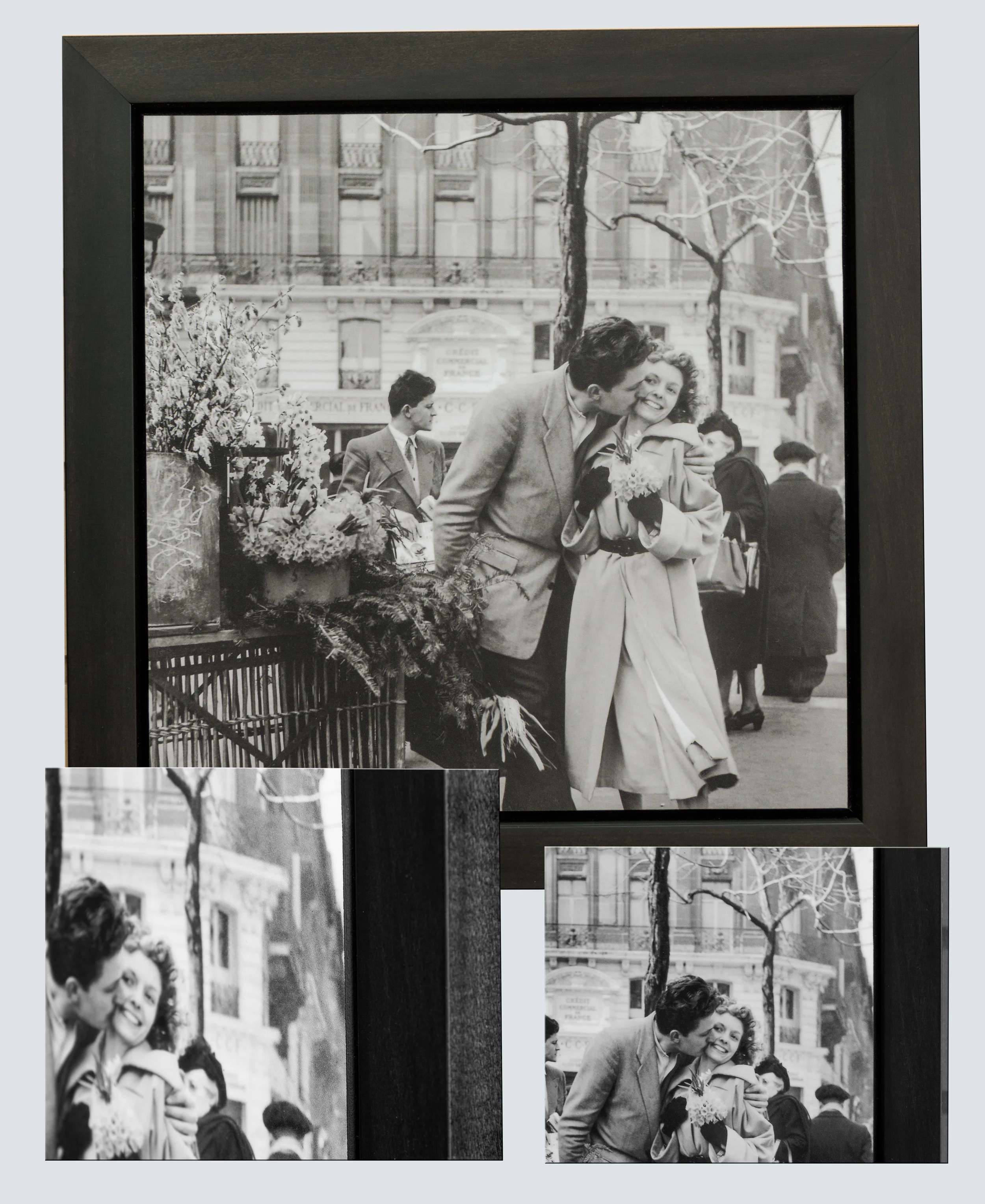 Frame mount style of plaque mounting-1940's New York street scene.