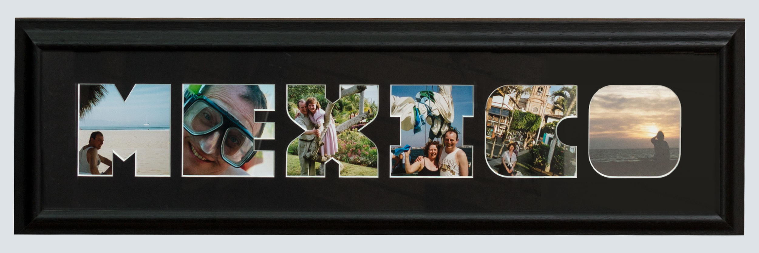 mat with mexico cut out-vacation photo in each letter