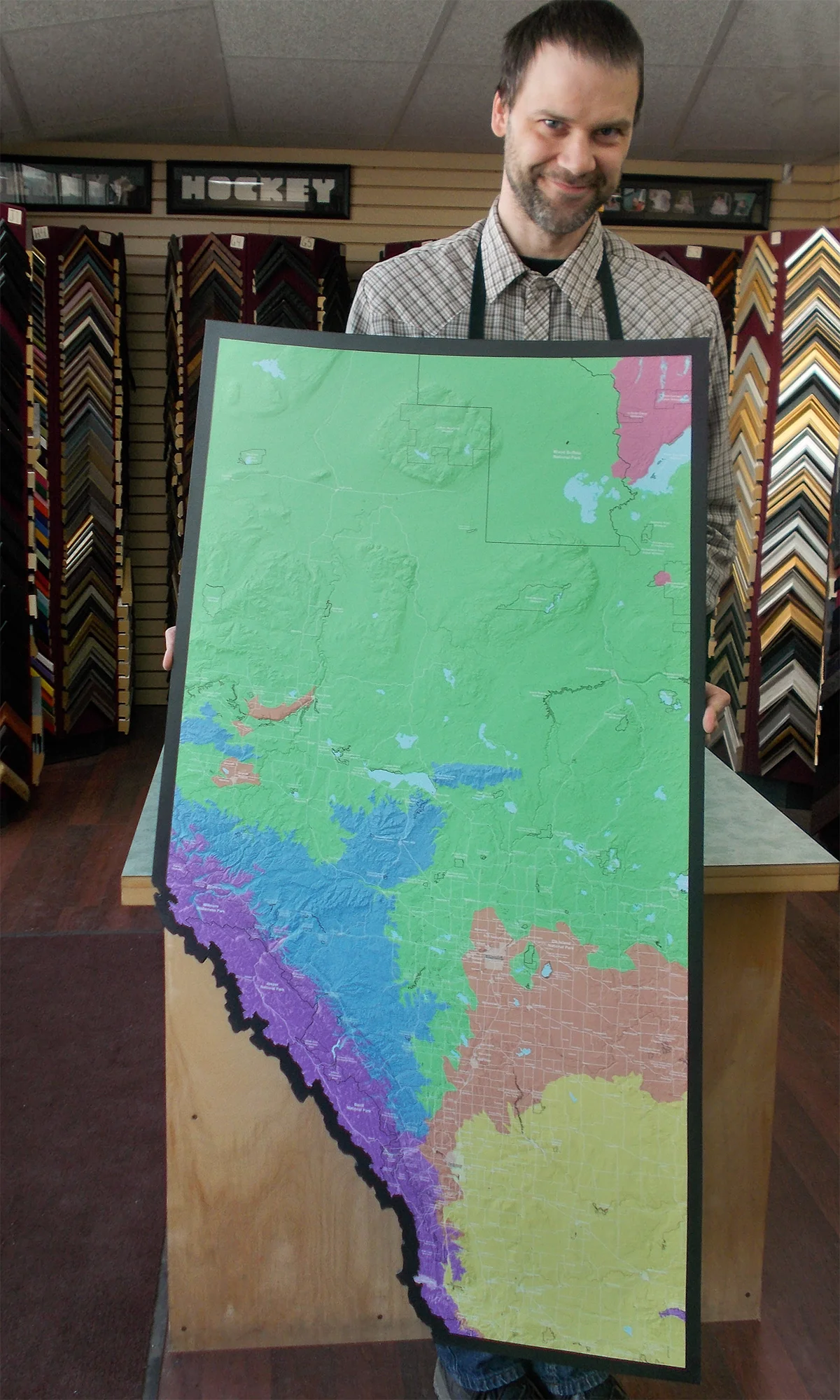 custom shaped plaque mounted maps