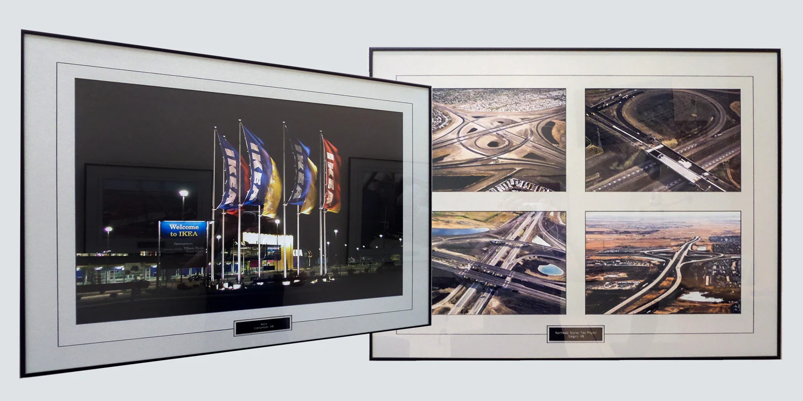 custom framed photographs of Ikea construction site.