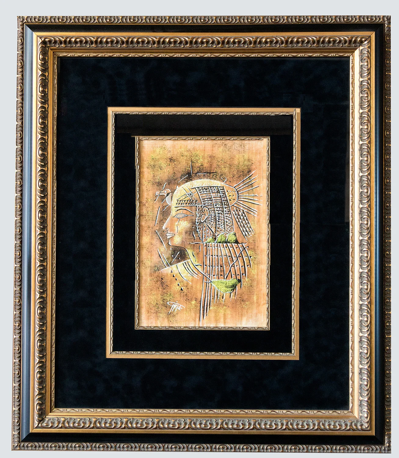 double fillets with suede mat showing Egyptian papyrus