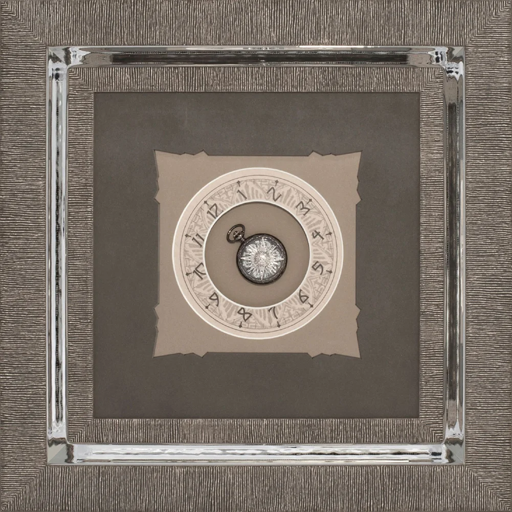 clock framed in a frame within a frame
