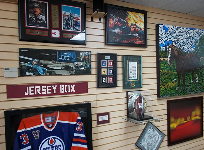 Interoir display wall showing jersey boxes