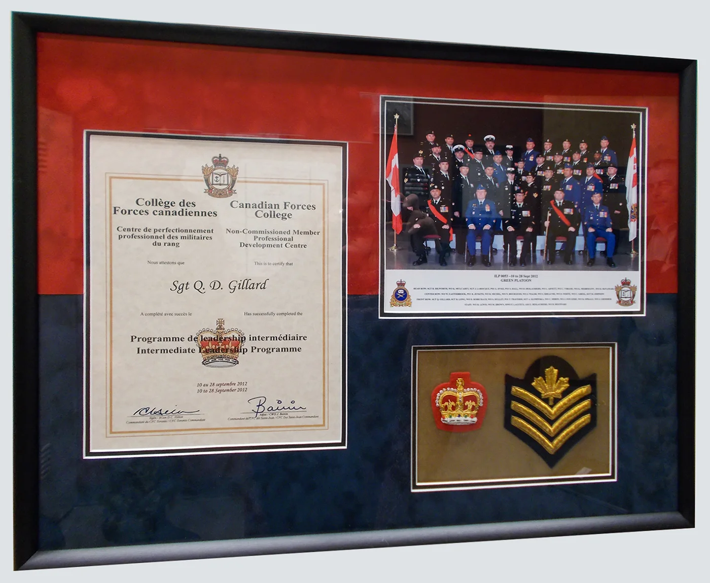 Military certificate and medals