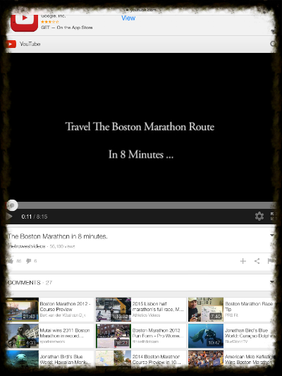 My youtube selection to start the run....