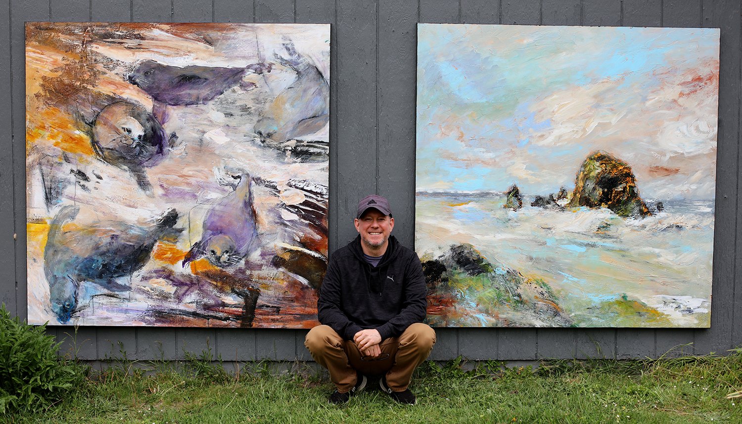 Mathie, ready for Spring Unveiling Arts Festival, Cannon Beach, OR. May 2nd--4th.