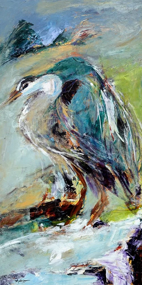π΄ "Heron Near the Harper Pier"
