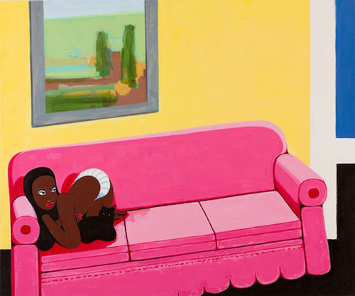 David Humphrey,  Pink Couch,  2012. Acrylic on canvas, 60 x 72 inches. Courtesy of Fredericks & Freiser