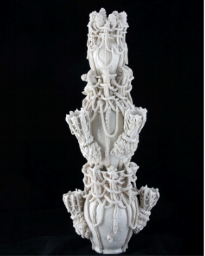 Robert Chamberlin,  Light My Fire 90,  2015, porcelain, height approx. 40 inches