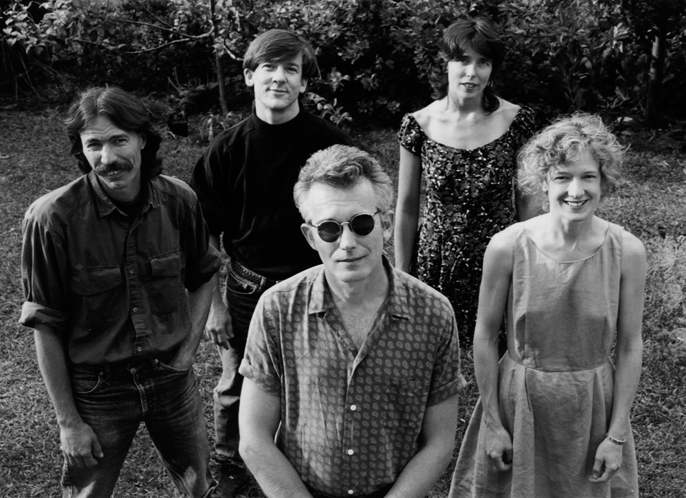 Neon Baptist, circa 1991. Front, left to right: Johnny Dowd, Cally Arthur. Back, left to right: Dave Hinkle, Mike Edmondson, Jennifer Dowd. Not shown: Max Ormond. Photo by Kat Dalton.