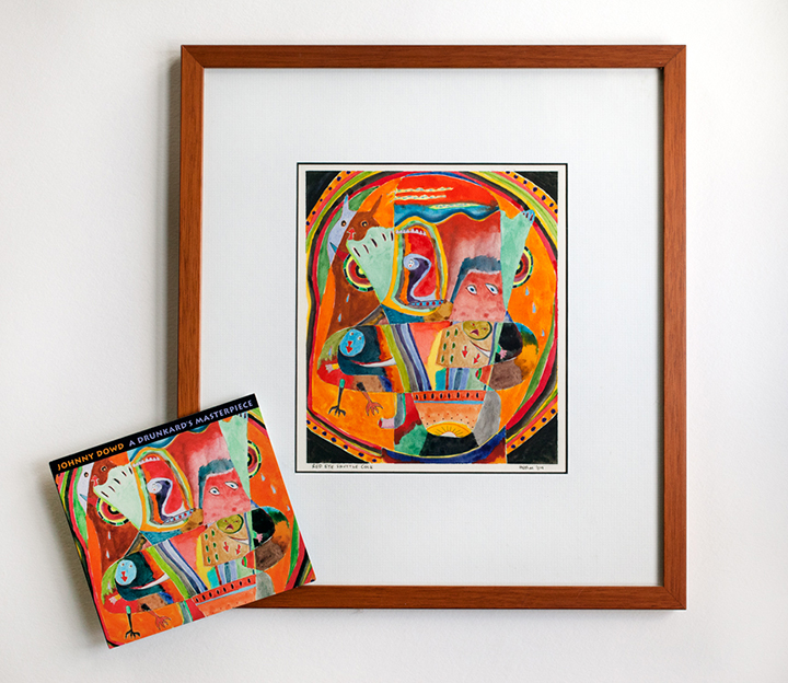 Painting by Kurt Herrmann. One of the perks at Johnny's Indiegogo campaign . Was reproduced on his "A Drunkard's Masterpiece" CD.