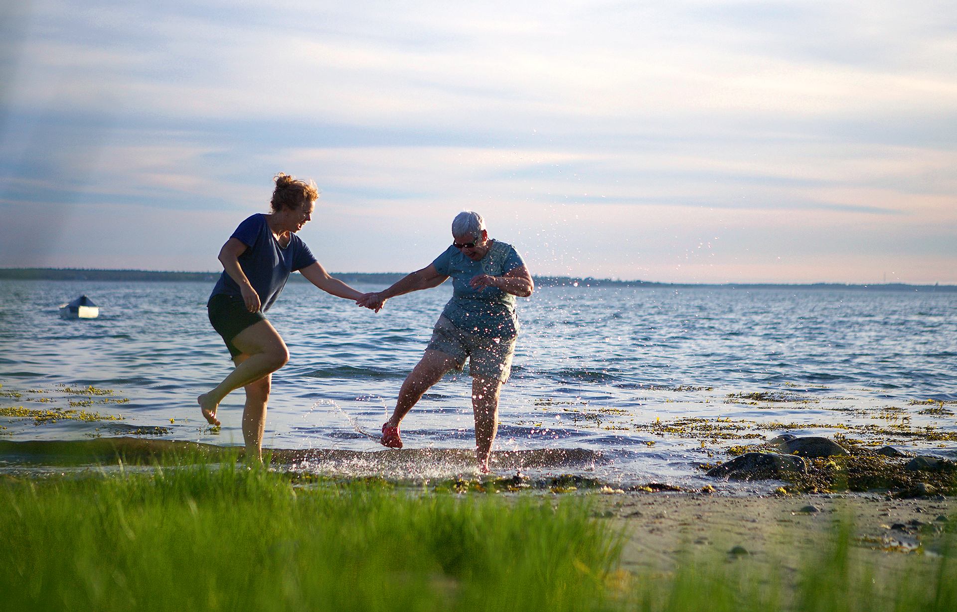  My mom and I mess about in the water at the same spot my sisters and I swam as kids. 