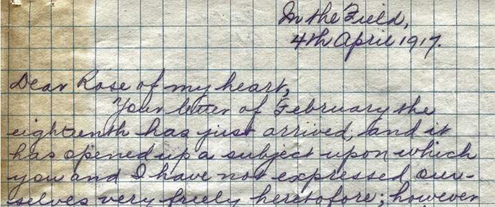 A letter from Lionel, written in 1917.