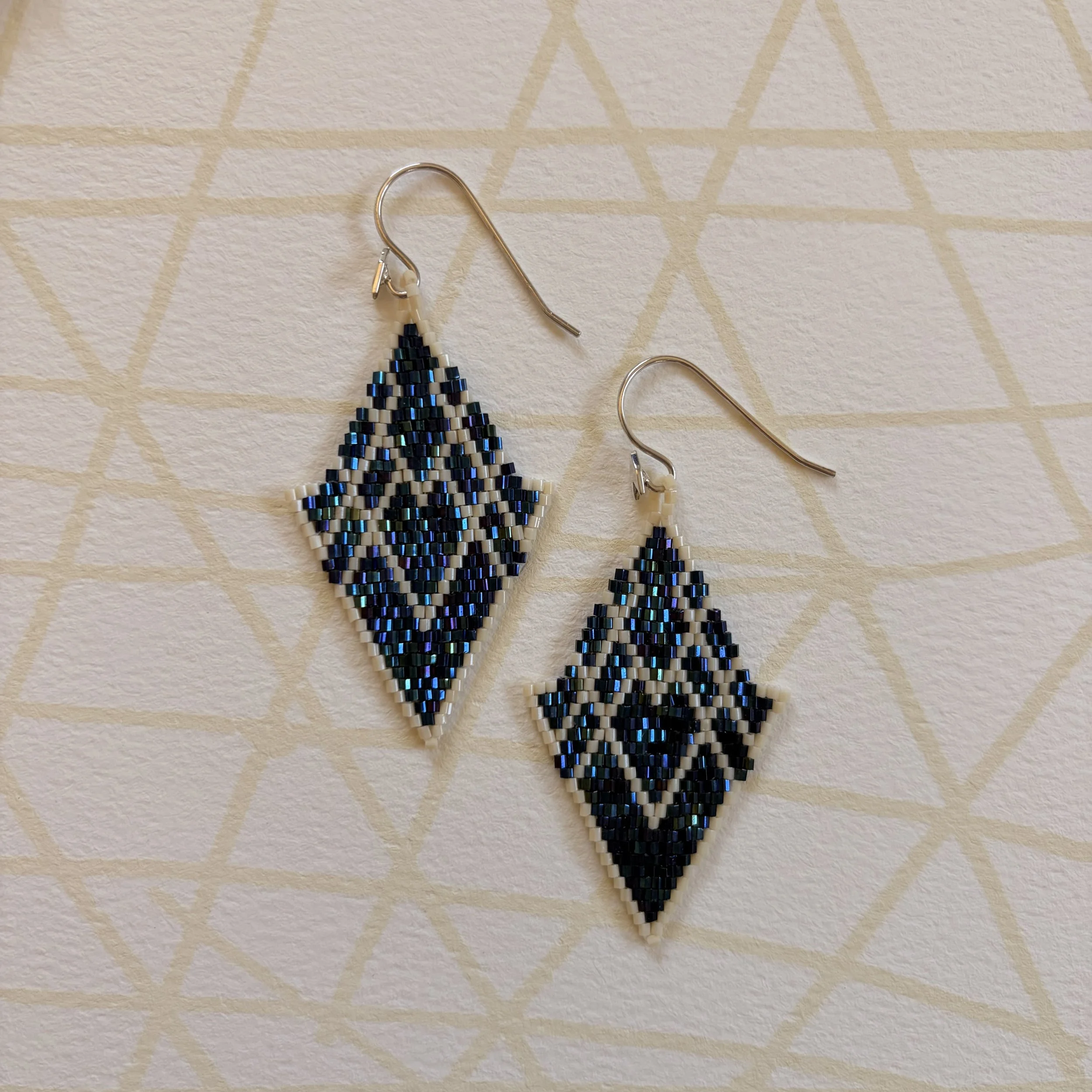 Caza Earring - Epoca Navy with Cream