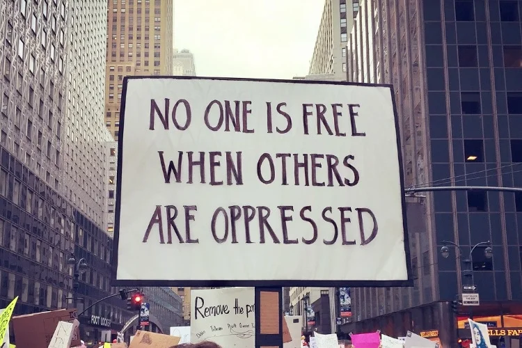 Photo taken and sign made by Anna Hewitt at the Women's March on NYC.