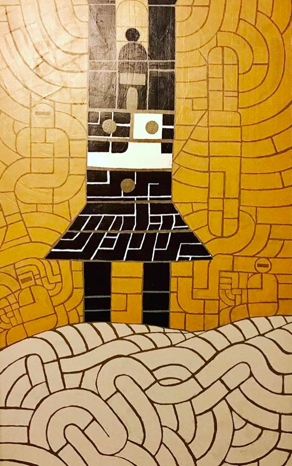MOOSH, Mother Wave , 2017, Acrylic on wood, 48 x 24 in