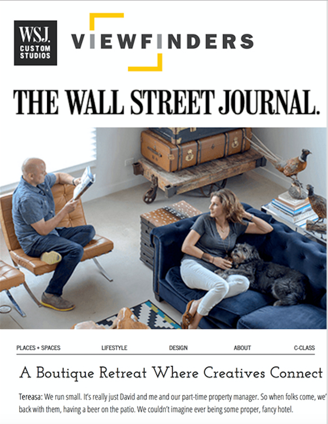 For Wallstreet Journal &amp; Mercedes 'Viewfinders' series on creatives.