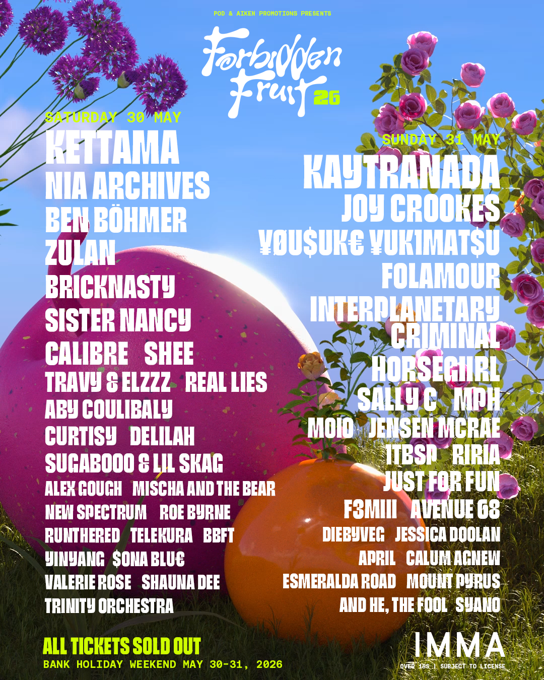 FORBIDDEN FRUIT 2026 - NEW ADDITIONS &amp; FF NIGHT ANNOUNCED