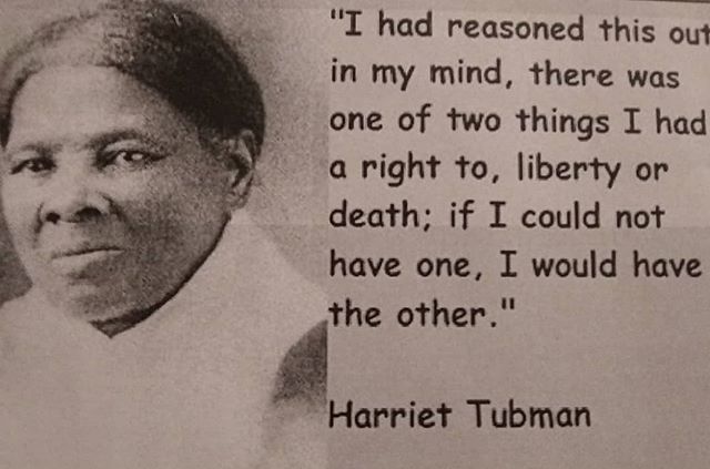 Once of my favorite frase from this great woman. Once of the greatest woman in the history of USA. I wonder why American $ dollar doesn't have this Lady on the bill or Fredick Douglas? This is it the great nation of the right and democracy. They talk