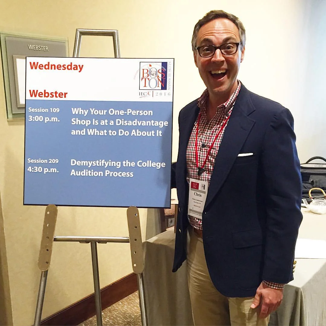 Leading a session at the Independent Educational Consultants Association (IECA) conference in Boston. Can you guess which one?