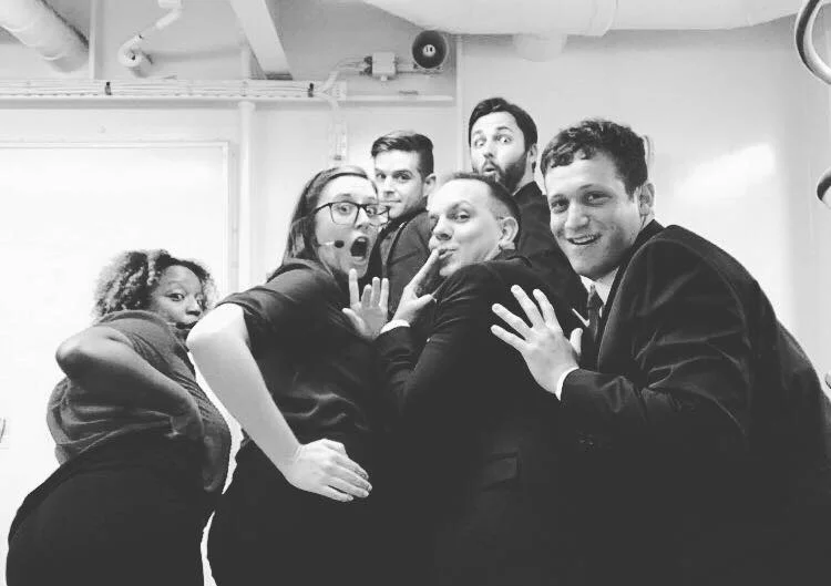 Backstage with her Second City cast aboard the Norwegian Dawn