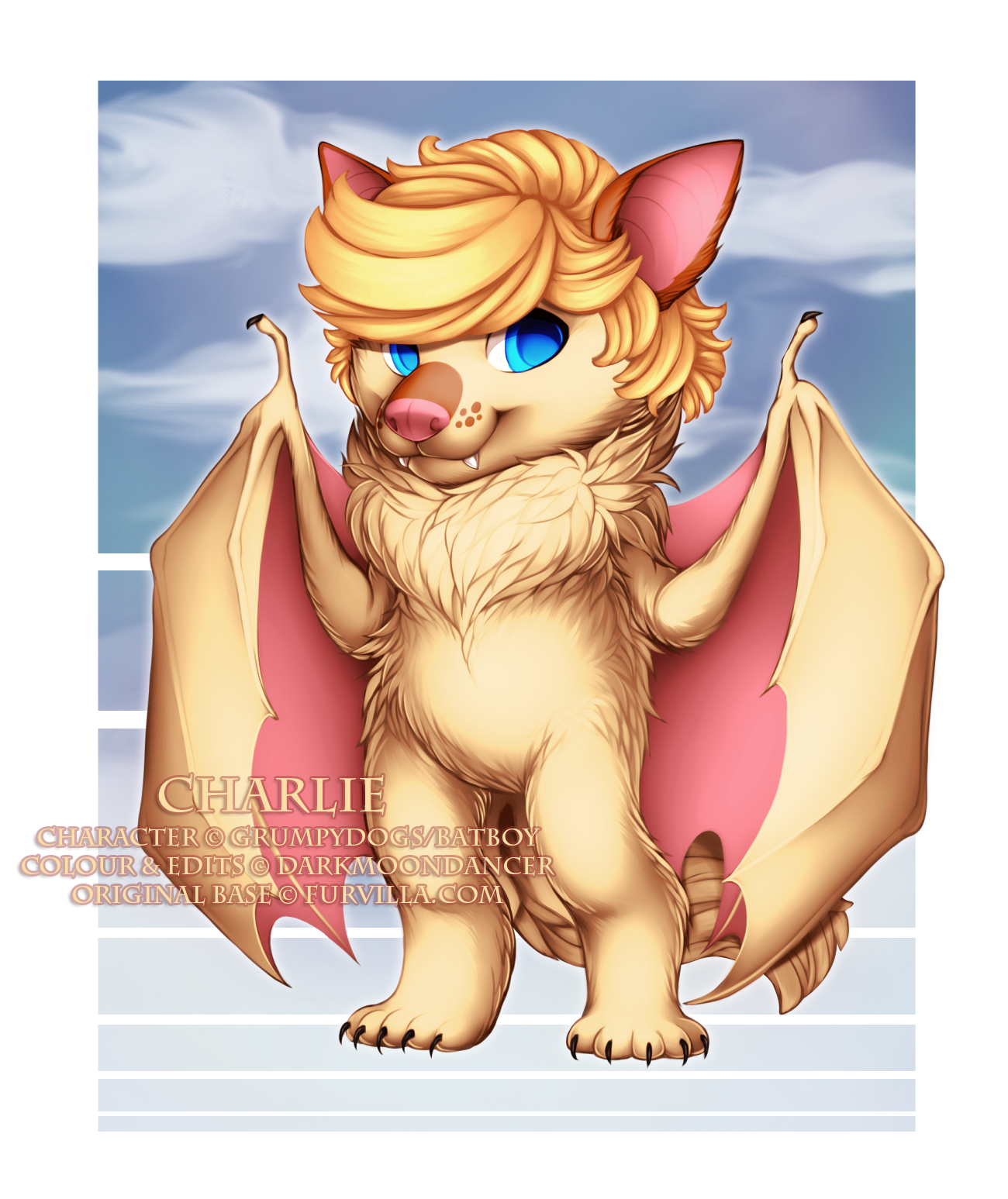 This is Charlie (c) GrumpyDogs/Batboy, and the edits I completed on him include custom tail, fangs and his hair!
