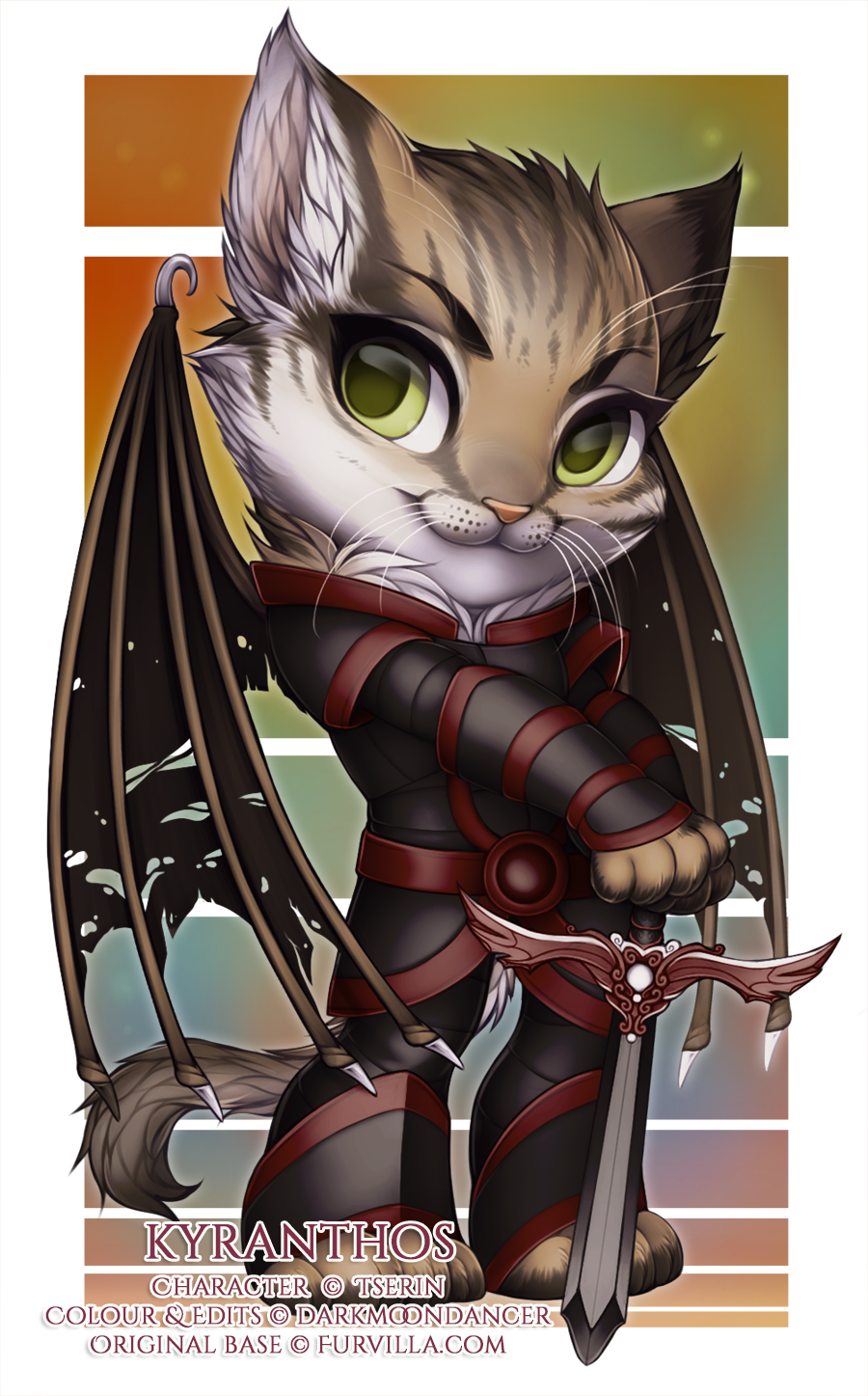 This is Kyranthos (c) Tserin, and I got to do his colouring as well as edit those awesome dracolich wings! 