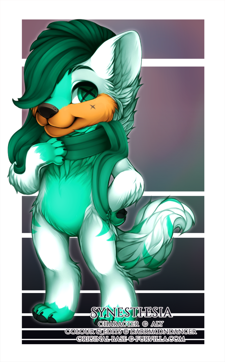 This is Synesthesia (c) aly, and I got to colour her as well as edit in the hair and scarf!