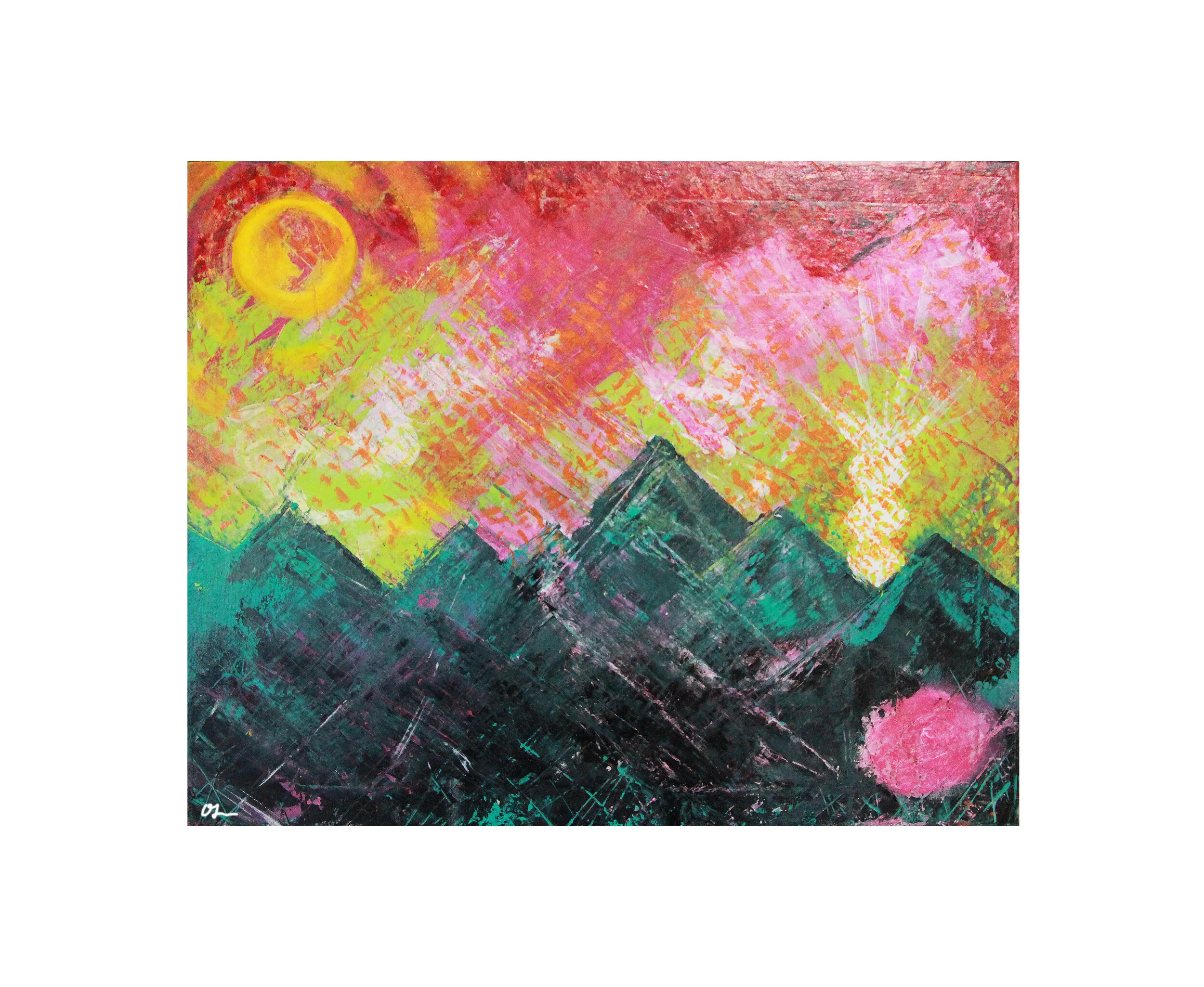 Phoney Landscape (2020). Acrylics and  20" x 16" canvas.