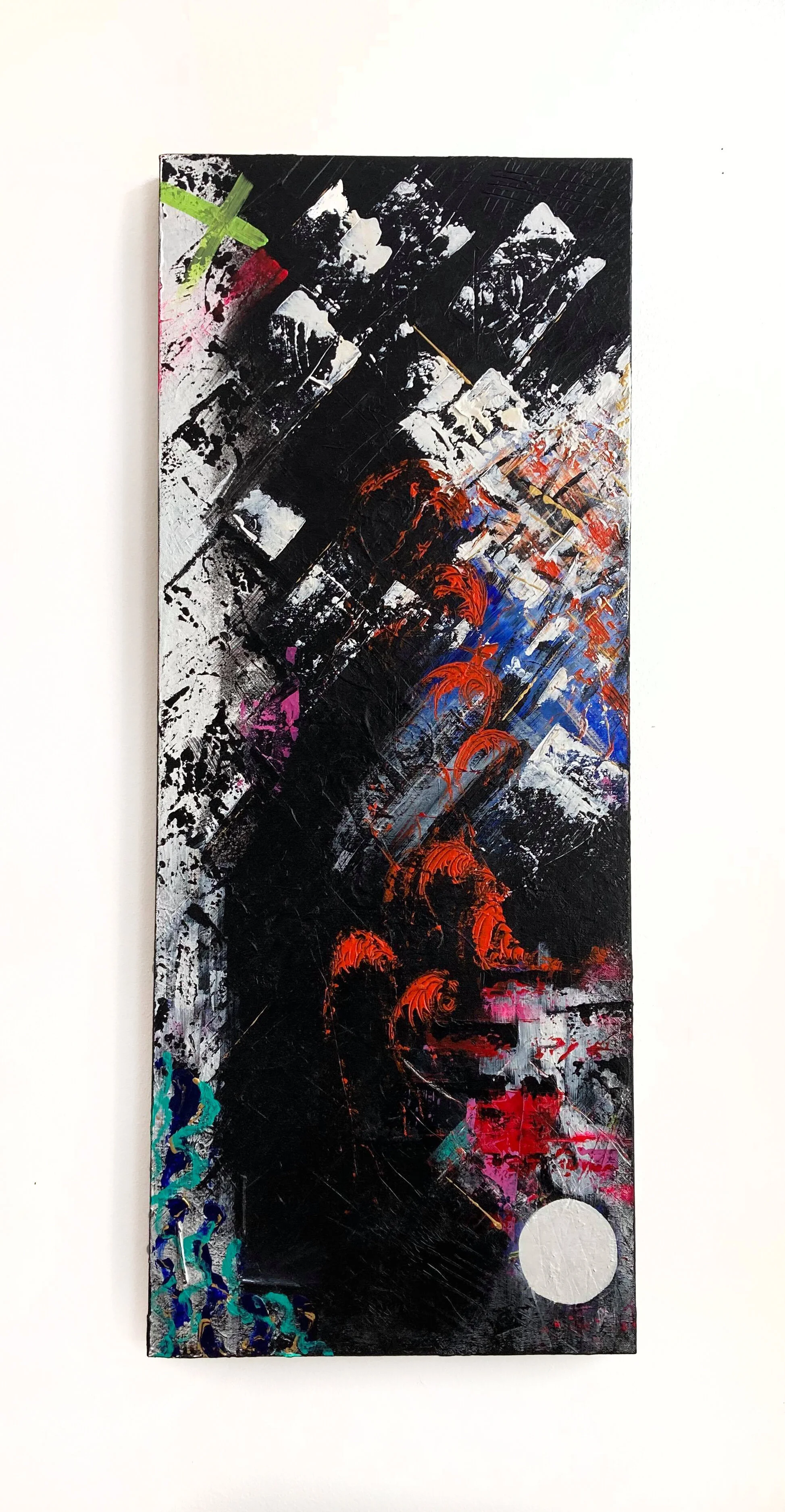 Untitled (2020). Acrylics and 16" x 40" canvas.