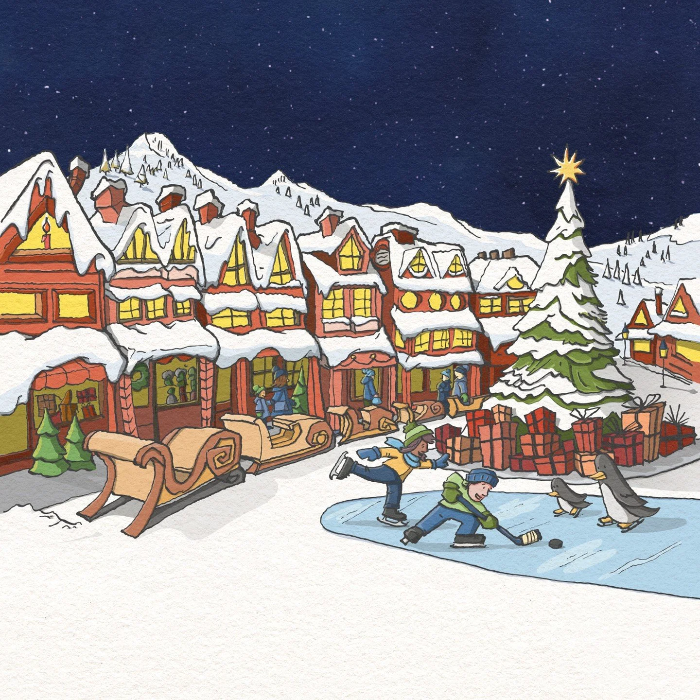 Did you know?

I used to play ice hockey and am a pretty good ice skater. 

The more you know.
However, I have NOT skated with penguins. 

#christmasillustration #snowmanillustration #holidayillustration #merryandbright #holidaydesign #holidaygreetin