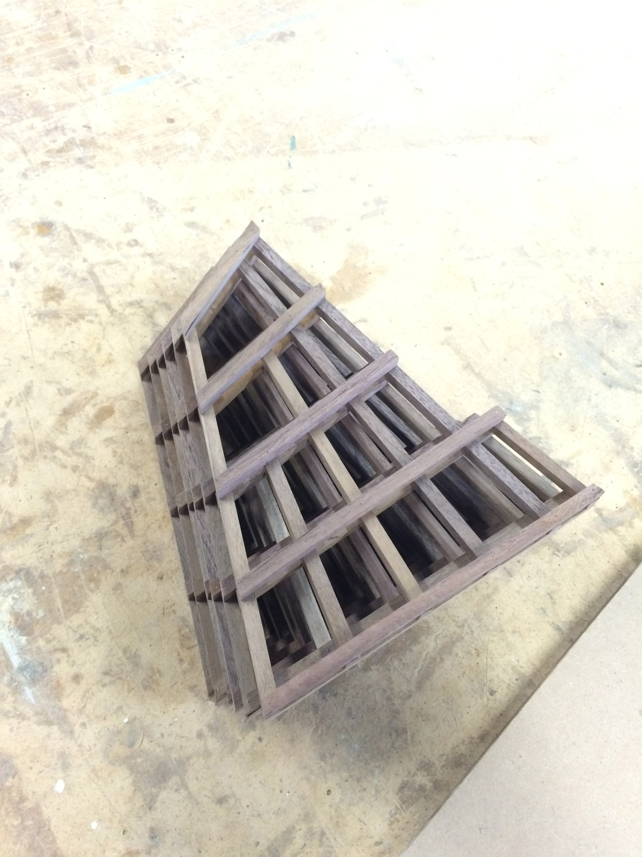 The jig above was used to create this stack of components. 
