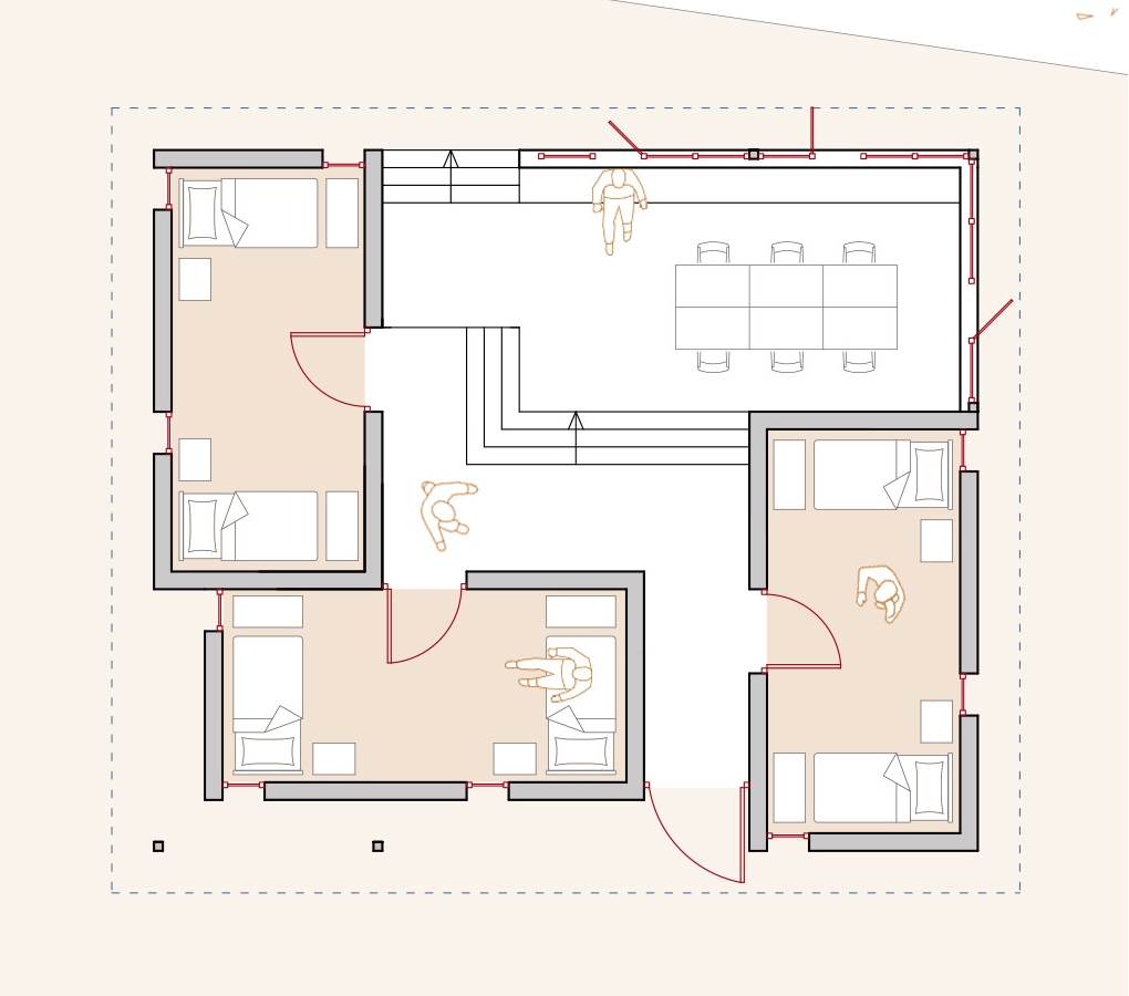 One of several conceptual designs for a typical student dormitory type building