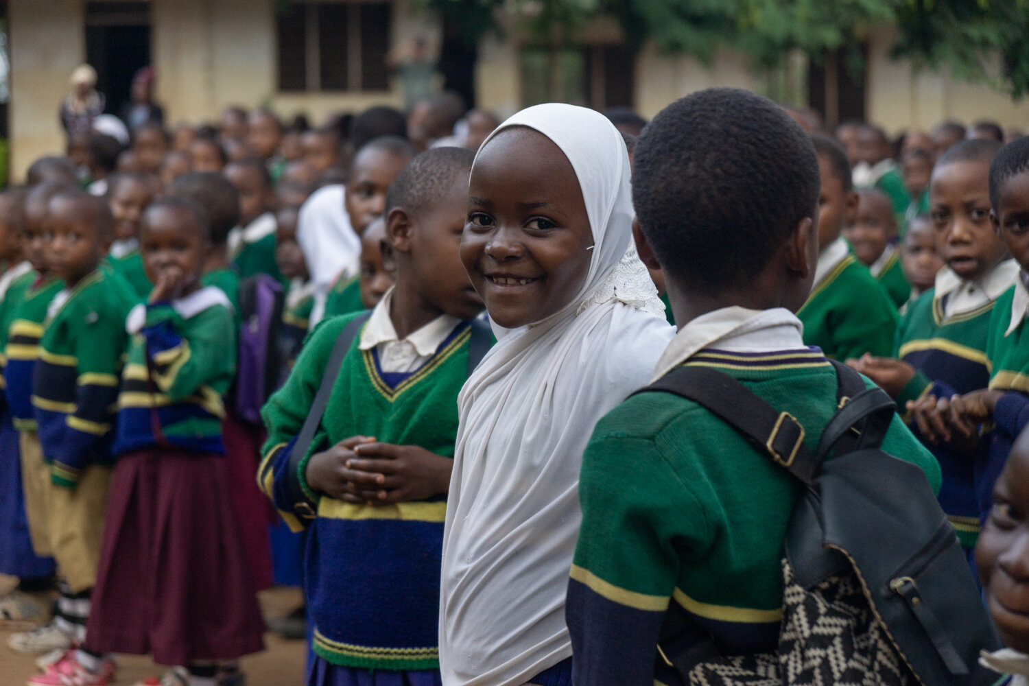 Majevu Primary School students gather for morning assembly