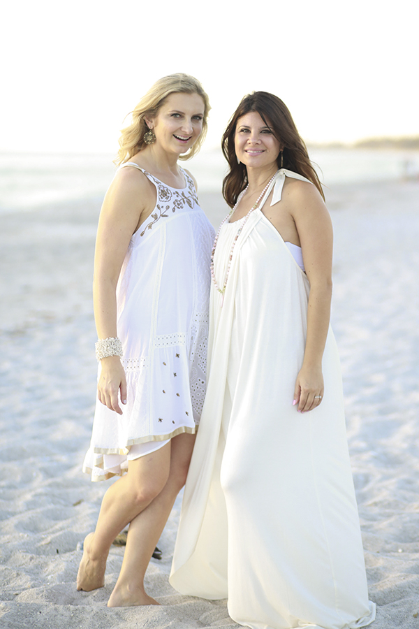Before: Dresses look bulky, focus is on the outfits not their faces.