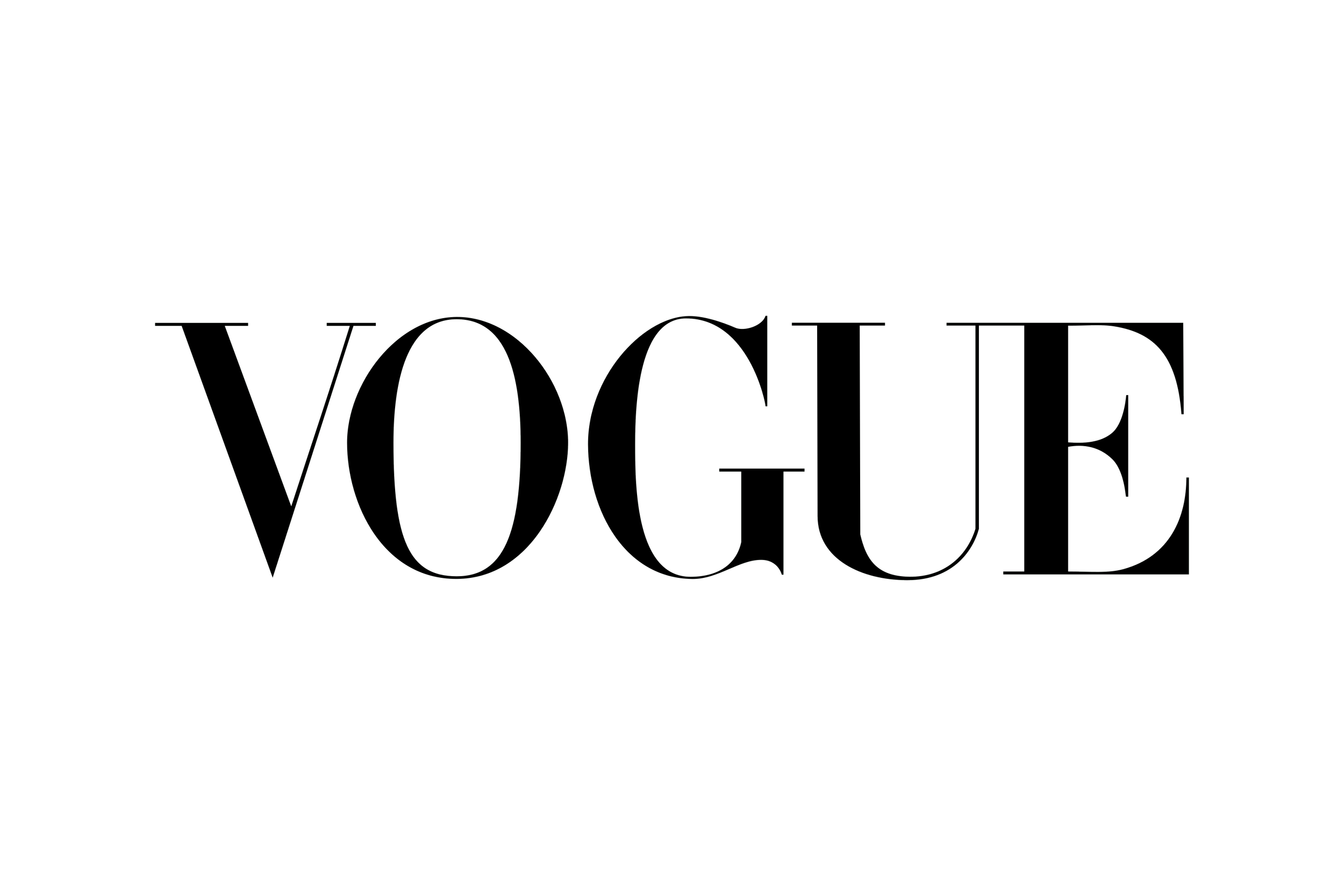 The word "VOGLUE" in thin, outlined font, centered on a black background.