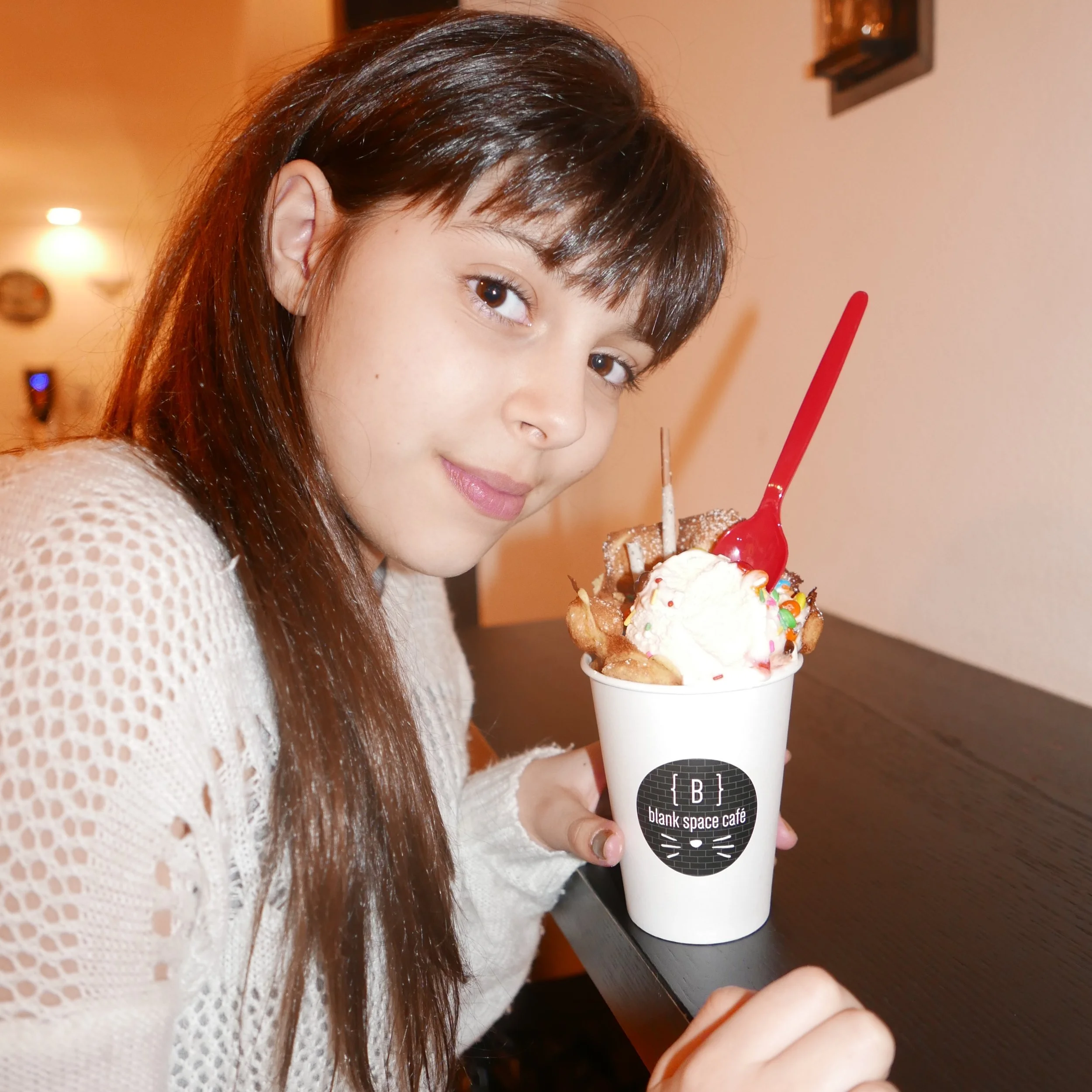 Bubble Waffle Ice Cream at Blank Space Cafe