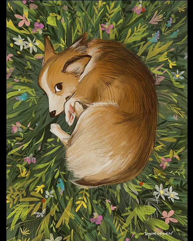 Do you have a furry friend you love so much you can't stand it? I do. This is our Luby lu and she is magical 🌿
.
#lubythecorgi #LubyLu #corgisofinstagram #illustration #magic