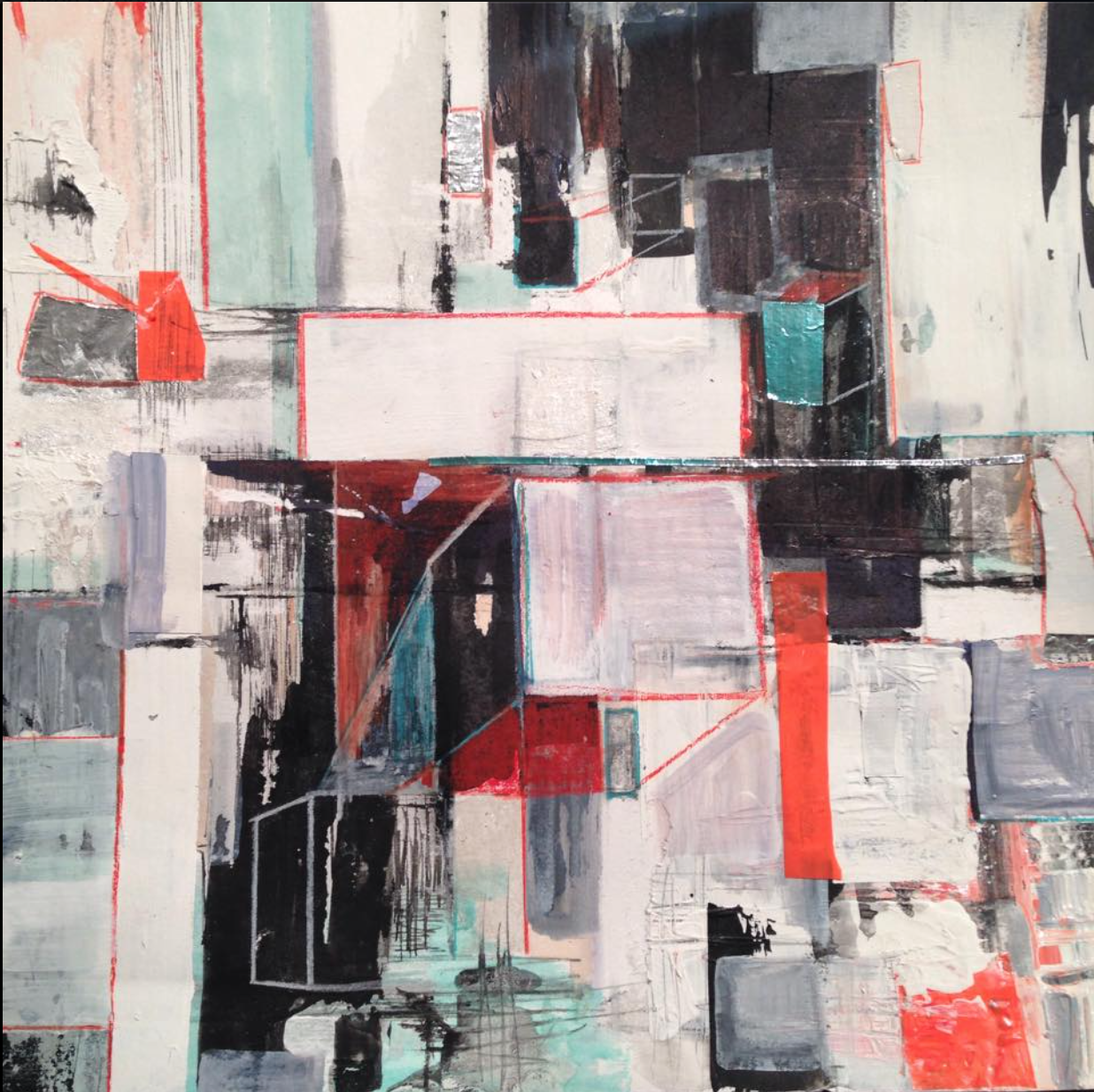 Study 4, 12"x12", Mixed Media on Paper
