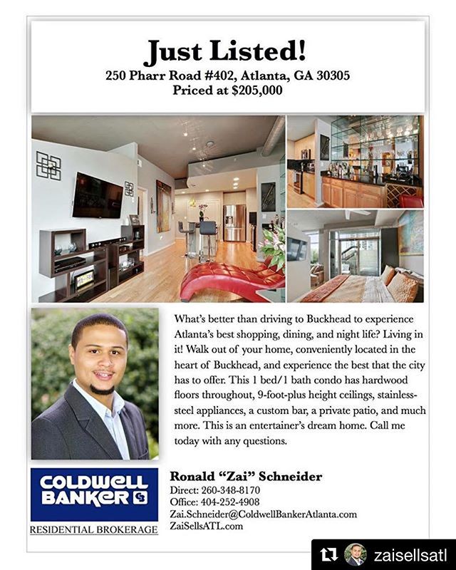 #Repost @zaisellsatl 
Atlanta friends and family...who do you know that wants to live like this? Not only is this a great unit and a desirable location, this condominium offers great amenities such as 24/7 concierge, covered parking, a fitness center