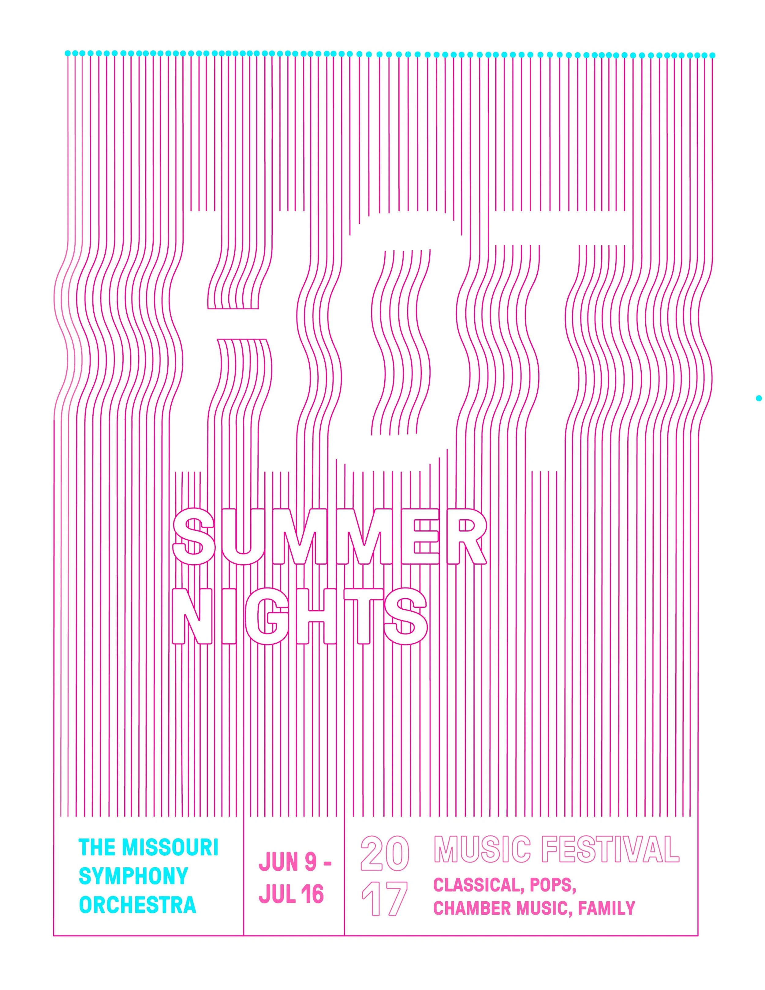Promotional Poster Design for 'Hot Summer Nights' for The Missouri Symphony Orchestra