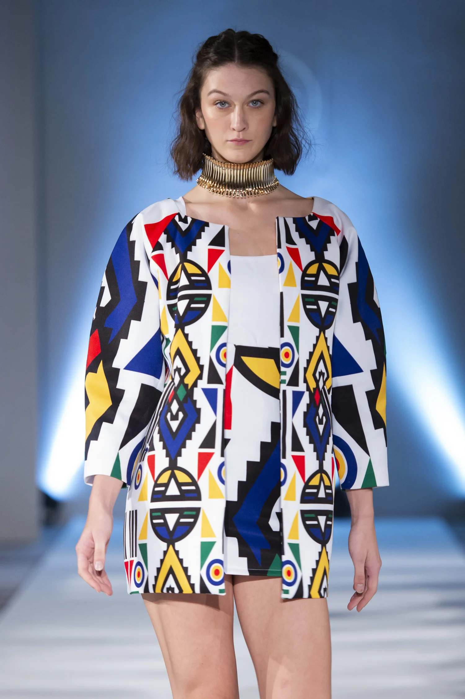 Fabrosanz: Drop Waist Skirt with Nguni Print Buttons main image 1